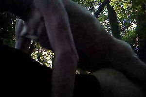 Rough and ribald anal fuck with my GF in the woods