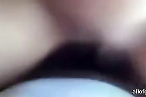 Sweet brunette hair college amateur wife is cheerful to be fed with a weenie