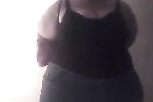 Chubby whorish housewife with chubby butt exposed me a bit of her massive body