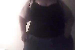 Chubby whorish housewife with chubby butt exposed me a bit of her massive body