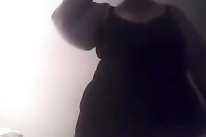 Chubby whorish housewife with chubby butt exposed me a bit of her massive body