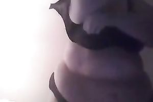 Chubby whorish housewife with chubby butt exposed me a bit of her massive body