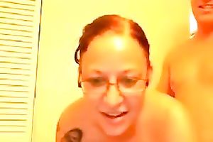 Tattooed web camera black cock slut with large boobies was nailed from behind by plump stud