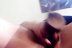 Big bottomed non-professional web livecam housewife used massive sex tool to fuck her own bawdy cleft