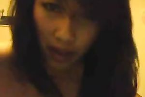 I asked cute lengthy haired Asian girlie to tickle her juicy moist wet crack