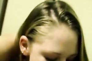 Beautiful blonde legal age teenager engulfing my dong deepthroat in POV