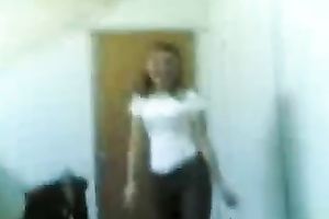 Sexy small tittied Asian housewife stripping teasing in front of me