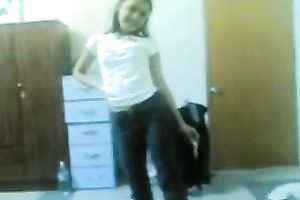 Sexy small tittied Asian housewife stripping teasing in front of me