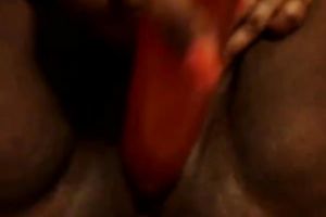 Gorgeous swarthy bitch tickles her cookie with her dildo on web camera