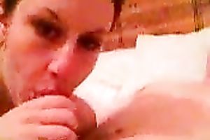 My rod starving girl strokes and blows my thick palpitating schlong