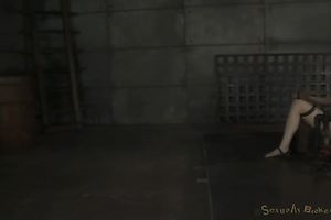 Beautiful white white women locked to the posts and facefucked hard