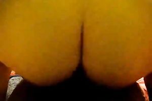 Big white wazoo hops on meaty dark pole