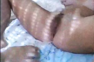 My girlfriend playing with her new most good ally in sofa