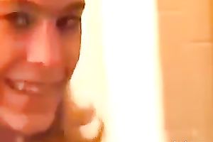 Dude can't live without filming his redhead skinny girlfriend at home