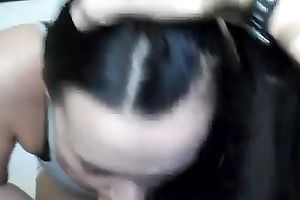 Awesome blow job performed by my greedy for semen brunette hair GF