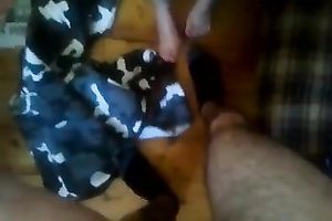 My hot large bottomed dark brown dirty slut wife rides my unbending bushy cock