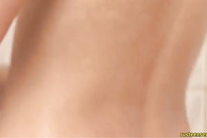 Sizzling sexy blond babe from Russian Federation washes her snatch