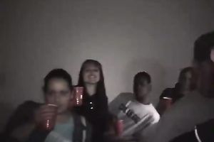 Curly-haired cutie and her Asian GF share a weenie in FFM scene