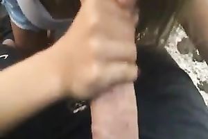 Light haired sinful nympho sucked my buddy's 10-Pounder during picnic time