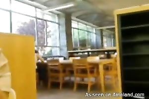 Hilarious buxom blondie flashes her boobies and masturbates in cafe