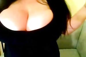 Big breasted lusty dark brown nympho with flawless tits likes posing on livecam