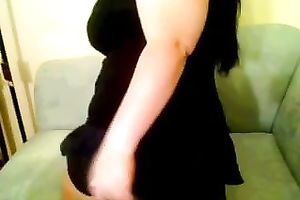 Big breasted lusty dark brown nympho with flawless tits likes posing on livecam