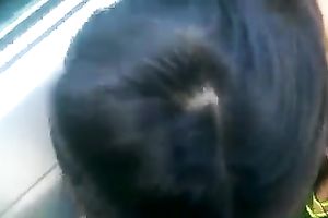 Adorable brunette hair amateur wife engulfing my shlong in a public place outdoor
