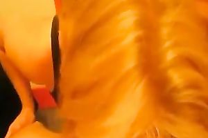 Blonde floozy pumping large wazoo dick deepthroat in POV