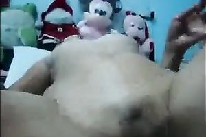 Nasty Asian hottie with hairless snatch masturbates for me on livecam