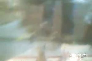 Upskirt view of my girlfriend's large soft gazoo in small straps