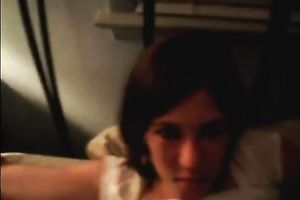 Cute and hot brunette hair floozy screwed and jizzed with cum