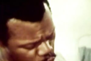 Busty dark brown nurse sucks honeyed dark sausage unfathomable face hole