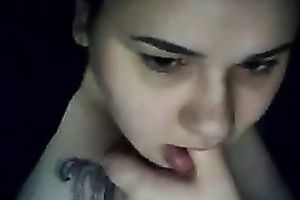 Chubby dark brown legal age teenager cutie sucks a sex tool and shows cleavage