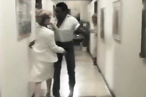 This hawt office wench is willing to engulf on some guy meat