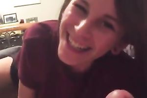 Dark haired housewife of my buddy enjoyed blowing delightful hard boner knob