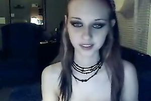This goth redhead legal age teenager playgirl looks like an elf princess