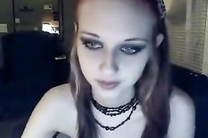 This goth redhead legal age teenager playgirl looks like an elf princess