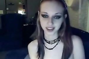 This goth redhead legal age teenager playgirl looks like an elf princess