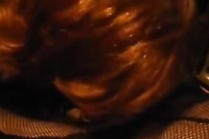 Red haired CD in hot dark fishnet stuff was so into engulfing my buddy