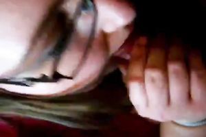 Chubby and nerdy college hotwife willingly sucks on my hard rod