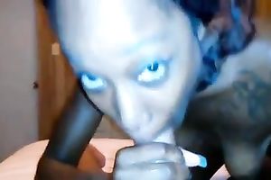 Dirty dark hottie engulfing my cock deepthroat in POV