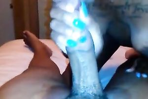 Dirty dark hottie engulfing my cock deepthroat in POV