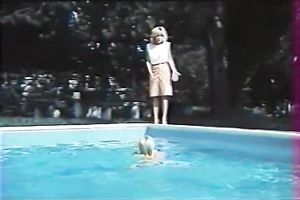 Insatiable and lustful golden-haired beauties in the pool attracted to every other