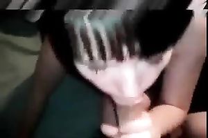 Filthy white dark brown girl blows my schlong to slurp cum
