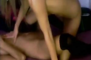 Lovely ally scissoring their legs in arousing dilettante sex episode