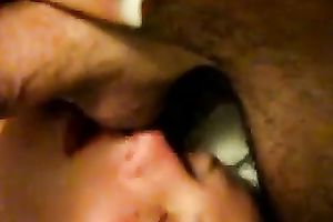 Slutty all natural raven haired honey sucked my schlong for yummy cream