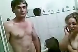 Amateur shy corpulent golden-haired wife and her paramour were caught on web camera