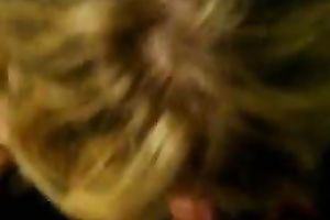 My pretty blond chick sucks my pecker and takes biggest facial