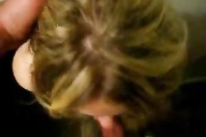 My pretty blond chick sucks my pecker and takes biggest facial