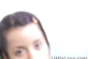 Stunning latin babe black skin teenie shows off her tiny bazookas